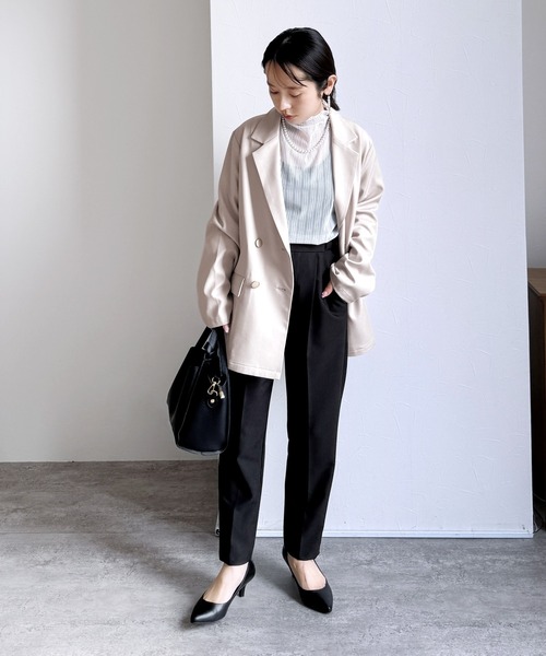 reca(レカ)の「チェック/ダブルテーラードジャケット(テーラードジャケット・レディース・ベージュ/アイボリー/ネイビー/ブラック系その他・FREE)」の8枚目の写真