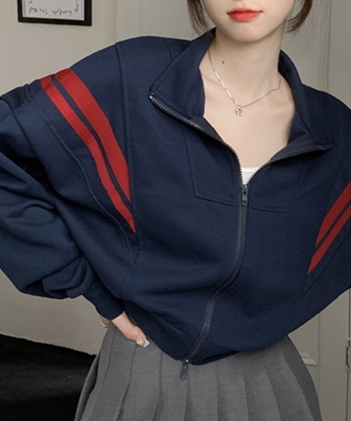 Flugge(フラッジー)の「ダブルジップトップス(その他トップス・レディース・ネイビー/アイボリー・MEDIUM/LARGE)」の4枚目の写真