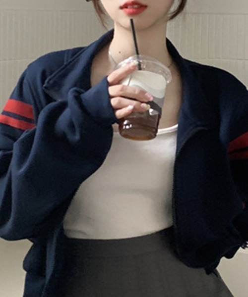 Flugge(フラッジー)の「ダブルジップトップス(その他トップス・レディース・ネイビー/アイボリー・MEDIUM/LARGE)」の5枚目の写真