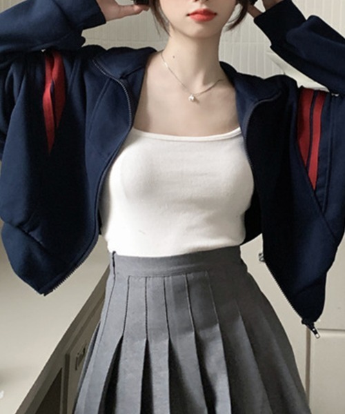 Flugge(フラッジー)の「ダブルジップトップス(その他トップス・レディース・ネイビー/アイボリー・MEDIUM/LARGE)」の6枚目の写真