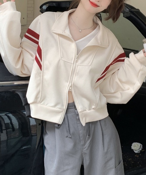 Flugge(フラッジー)の「ダブルジップトップス(その他トップス・レディース・ネイビー/アイボリー・MEDIUM/LARGE)」の8枚目の写真
