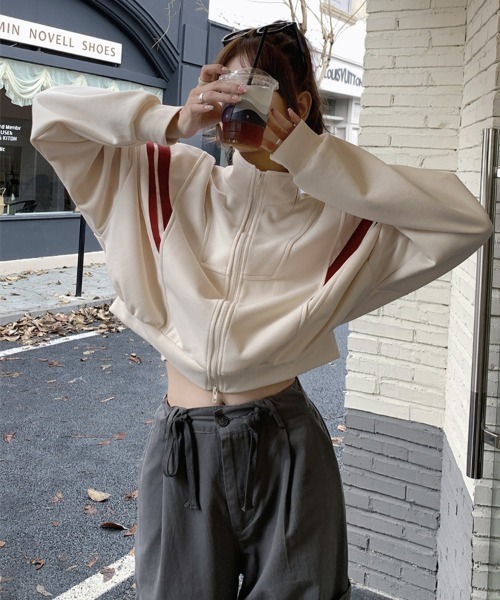 Flugge(フラッジー)の「ダブルジップトップス(その他トップス・レディース・ネイビー/アイボリー・MEDIUM/LARGE)」の10枚目の写真