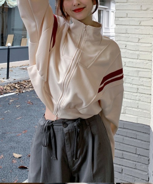 Flugge(フラッジー)の「ダブルジップトップス(その他トップス・レディース・ネイビー/アイボリー・MEDIUM/LARGE)」の11枚目の写真