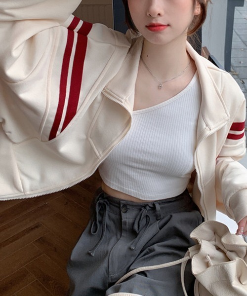Flugge(フラッジー)の「ダブルジップトップス(その他トップス・レディース・ネイビー/アイボリー・MEDIUM/LARGE)」の12枚目の写真