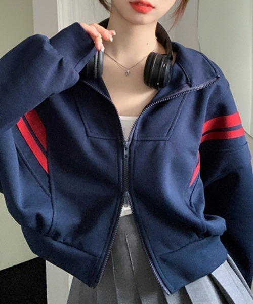 Flugge(フラッジー)の「ダブルジップトップス(その他トップス・レディース・ネイビー/アイボリー・MEDIUM/LARGE)」の7枚目の写真