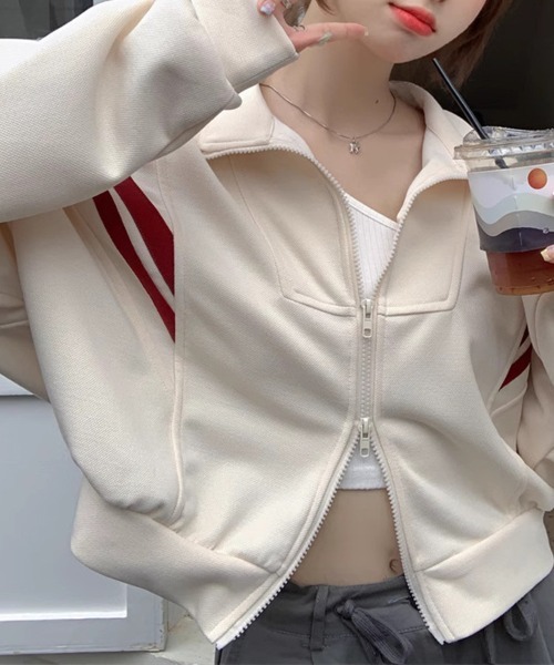 Flugge(フラッジー)の「ダブルジップトップス(その他トップス・レディース・ネイビー/アイボリー・MEDIUM/LARGE)」の13枚目の写真
