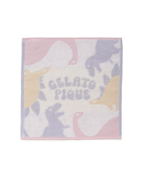 gelato pique(ジェラートピケ)の「ダイナソーハンドタオル(ハンカチ/ハンドタオル・レディース・ブルー・F)」の2枚目の写真