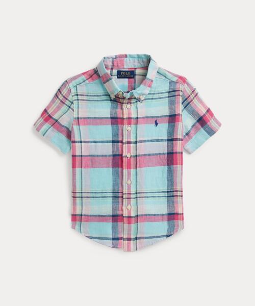 POLO RALPH LAUREN CHILDRENSWEAR(ポロ ラルフ ローレン チルドレンズウェア)の「チェック リネン シャツ(シャツ/ブラウス・キッズ・マルチ・3/7/6/4)」の1枚目の写真