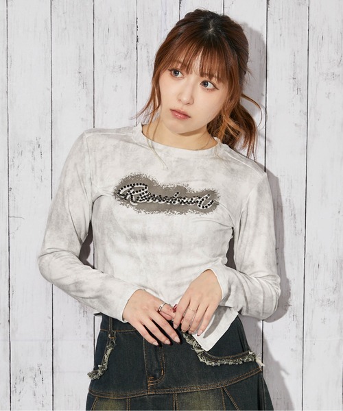 GORGE(ゴージ)の「《ムラ染め×アシンメトリー》カットソー/秋冬春/全3色(Tシャツ/カットソー・レディース・ブラック/ホワイト/グレー・F)」の5枚目の写真