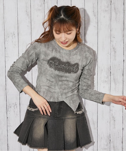 GORGE(ゴージ)の「《ムラ染め×アシンメトリー》カットソー/秋冬春/全3色(Tシャツ/カットソー・レディース・ブラック/ホワイト/グレー・F)」の13枚目の写真