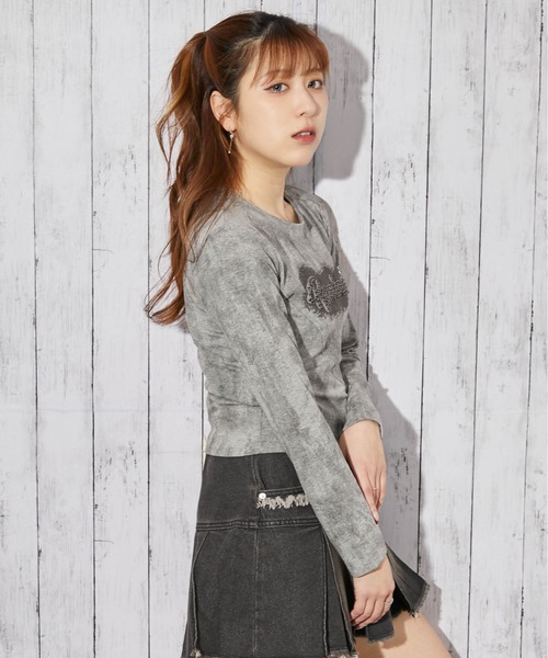 GORGE(ゴージ)の「《ムラ染め×アシンメトリー》カットソー/秋冬春/全3色(Tシャツ/カットソー・レディース・ブラック/ホワイト/グレー・F)」の15枚目の写真