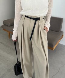 CAPRICIEUX LE'MAGE | 〈C.L〉レザーベルト付変形タックパンツ(その他パンツ)