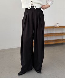 CAPRICIEUX LE'MAGE | 〈C.L〉レザーベルト付変形タックパンツ(その他パンツ)