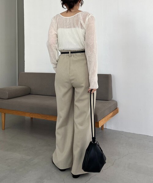 セール】〈C.L〉レザーベルト付変形タックパンツ（その他パンツ