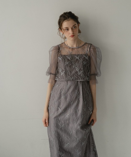 Dorry Doll(ドリードール)の「リーフレースセットドレス(ドレス・レディース・グレー/グリーン/ブラウン・MEDIUM)」の5枚目の写真