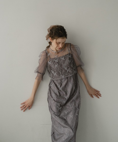 Dorry Doll(ドリードール)の「リーフレースセットドレス(ドレス・レディース・グレー/グリーン/ブラウン・MEDIUM)」の6枚目の写真