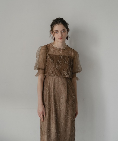 Dorry Doll(ドリードール)の「リーフレースセットドレス(ドレス・レディース・グレー/グリーン/ブラウン・MEDIUM)」の14枚目の写真