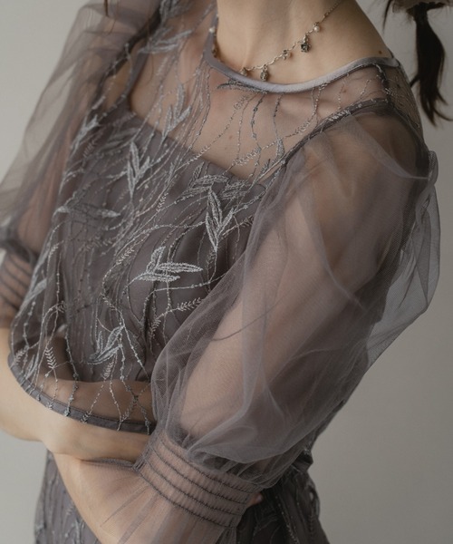 Dorry Doll(ドリードール)の「リーフレースセットドレス(ドレス・レディース・グレー/グリーン/ブラウン・MEDIUM)」の7枚目の写真