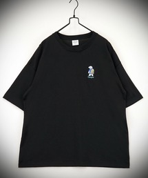 【GROOVY STORE】WIDE Crew Neck T-Shirt ワンポイントロゴ刺繍