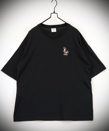 【GROOVY STORE】WIDE Crew Neck T-Shirt ワンポイントロゴ刺繍