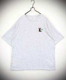 【GROOVY STORE】WIDE Crew Neck T-Shirt ワンポイントロゴ刺繍