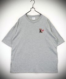 【GROOVY STORE】WIDE Crew Neck T-Shirt ワンポイントロゴ刺繍