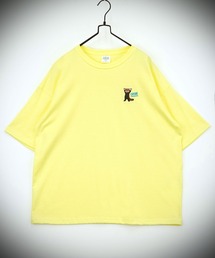 【GROOVY STORE】WIDE Crew Neck T-Shirt ワンポイントロゴ刺繍