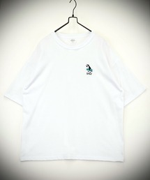 【GROOVY STORE】WIDE Crew Neck T-Shirt ワンポイントロゴ刺繍