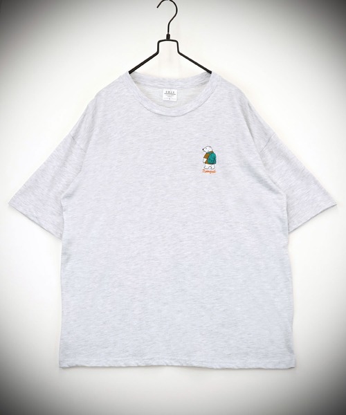 Burner(バーナー)の「【GROOVY STORE】WIDE Crew Neck T-Shirt ワンポイントロゴ刺繍(Tシャツ/カットソー・メンズ・ホワイト系その他2/イエロー系その他/ブラック/ミント/スミクロ/ダークネイビー/ブラック系3/ホワイト系その他/ホワイト/ダークグリーン/杢グレー/ブラック系2・L/M/LL)」の4枚目の写真