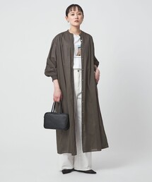 green label relaxing | ギャザー ソリッド シャツワンピース(シャツワンピース)