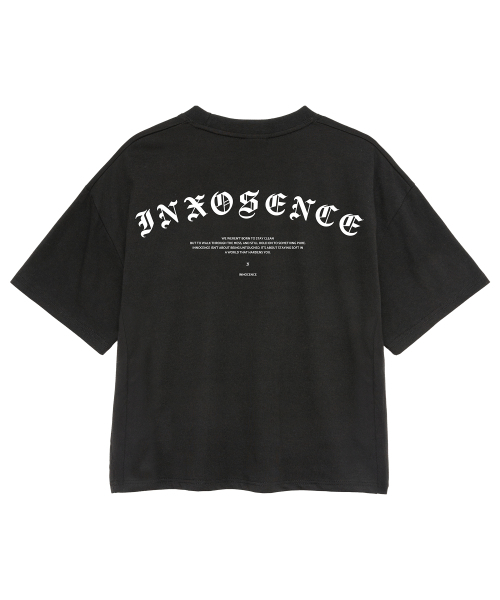 ELIMENO(エリメノ)の「EL イノセンス メンズ クロップ 半袖Tシャツ 3カラー(Tシャツ/カットソー・メンズ・ブラック/ホワイト/グレー・1/2/3)」の5枚目の写真