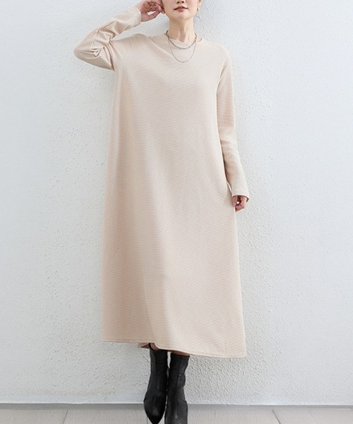 SallyLunn(サリーラン)の「ゆったりAラインロングワンピース(ワンピース・レディース・ブラウン/グレー/ライトベージュ/ブラック・FREE)」の8枚目の写真