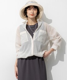 ナイロンコットンシアーボイル ドロストシャツ