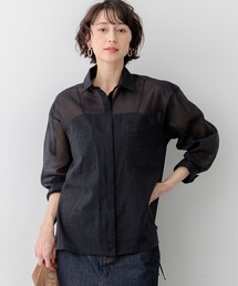 ナイロンコットンシアーボイル ドロストシャツ