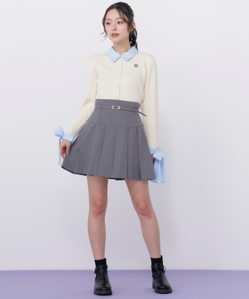 JILL by JILL STUART(ジルバイジルスチュアート)の「袖リボンケーブルカーディガン(ニット/セーター・レディース・グレー/ホワイト/ネイビー・FREE)」の13枚目の写真