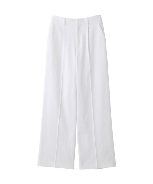 MACKINTOSH PHILOSOPHY（ﾏｯｷﾝﾄｯｼｭ ﾌｨﾛｿﾌｨｰ）の「【MP STANDARD TROUSERS 001 WIDE FIT】DRY OXFORD製（その他パンツ・レディース・ライトイエロー/ベージュ系その他/ダークネイビー/ブルー系その他7/チャコールグレー/オフホワイト/ブルー/ブラウン系その他4/カーキ・40/36/34/38/32）」の2枚目の写真