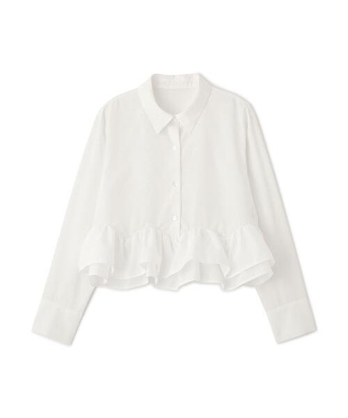 a/mie（アミー）の「＜ａ＞ホイップフリルシャツ / 1216119301（シャツ/ブラウス・レディース・ホワイト/ブルー・FREE）」の3枚目の写真