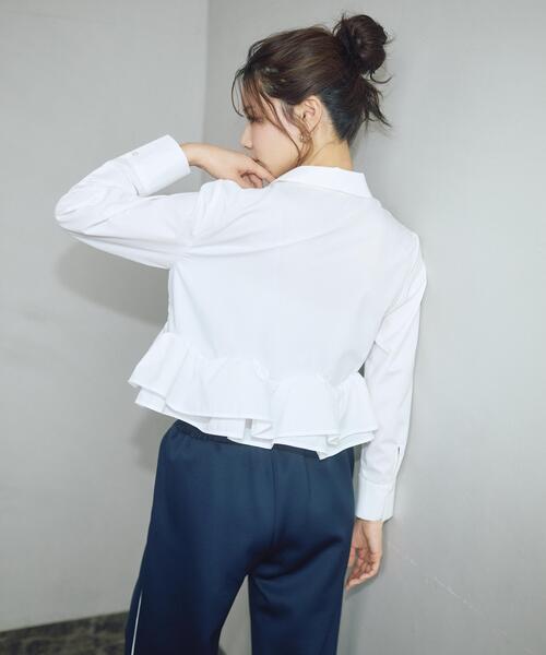 a/mie（アミー）の「＜ａ＞ホイップフリルシャツ / 1216119301（シャツ/ブラウス・レディース・ホワイト/ブルー・FREE）」の4枚目の写真