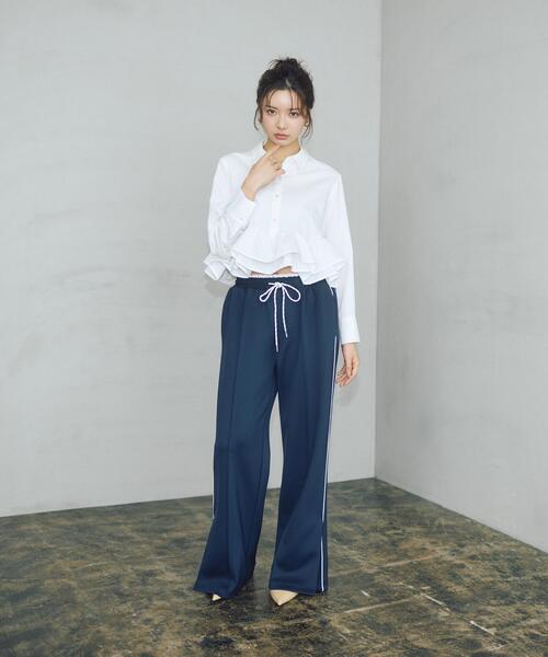 a/mie（アミー）の「＜ａ＞ホイップフリルシャツ / 1216119301（シャツ/ブラウス・レディース・ホワイト/ブルー・FREE）」の6枚目の写真