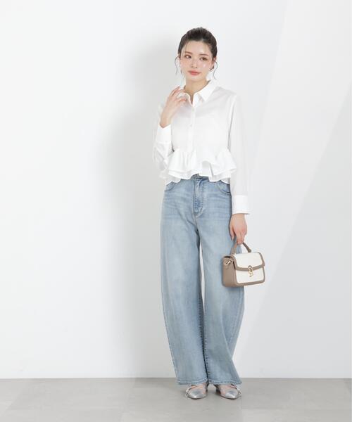 a/mie（アミー）の「＜ａ＞ホイップフリルシャツ / 1216119301（シャツ/ブラウス・レディース・ホワイト/ブルー・FREE）」の9枚目の写真