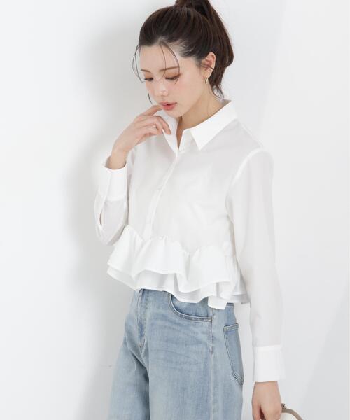a/mie（アミー）の「＜ａ＞ホイップフリルシャツ / 1216119301（シャツ/ブラウス・レディース・ホワイト/ブルー・FREE）」の11枚目の写真