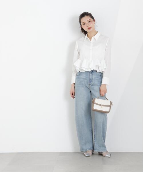 a/mie（アミー）の「＜ａ＞ホイップフリルシャツ / 1216119301（シャツ/ブラウス・レディース・ホワイト/ブルー・FREE）」の13枚目の写真