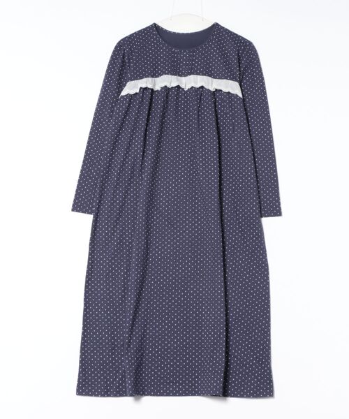 キッドブルー -26ドットエンブレース -長袖ワンピース -KRDR529