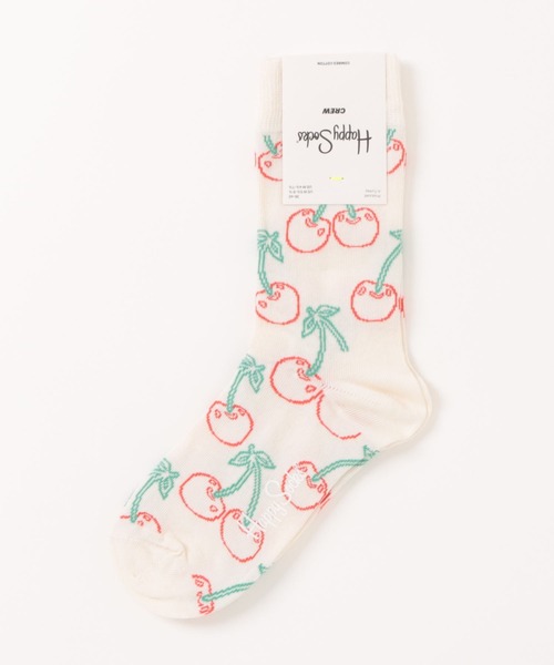 Happy Socks(ハッピーソックス)の「【HAPPY SOCKS】キャッチーデザインソックス(ソックス/靴下・メンズ・ホワイト・MEDIUM)」の1枚目の写真