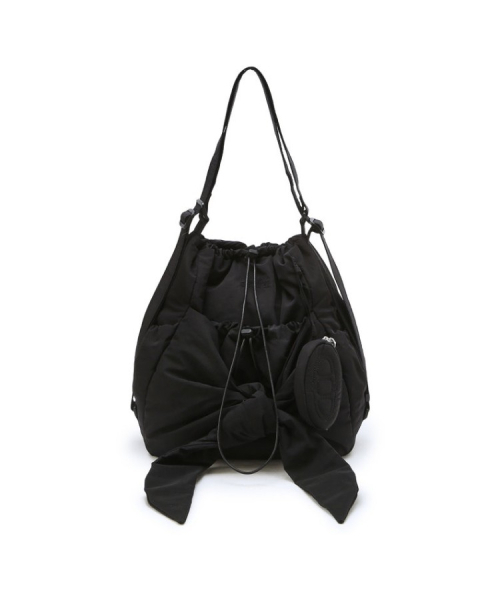 athe（アテ）の「[RUBAN] ブラックリボンバックパック兼ショルダーバッグ S AABA6FF11BK（ショルダーバッグ・レディース・ブラック・FREE）」の2枚目の写真