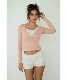 ALEXIA STAM | Cachecoeur Long Sleeve Top /カシュクールトップス(Tシャツ/カットソー)