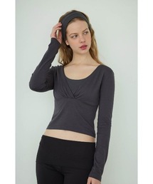 ALEXIA STAM | Cachecoeur Long Sleeve Top /カシュクールトップス(Tシャツ/カットソー)