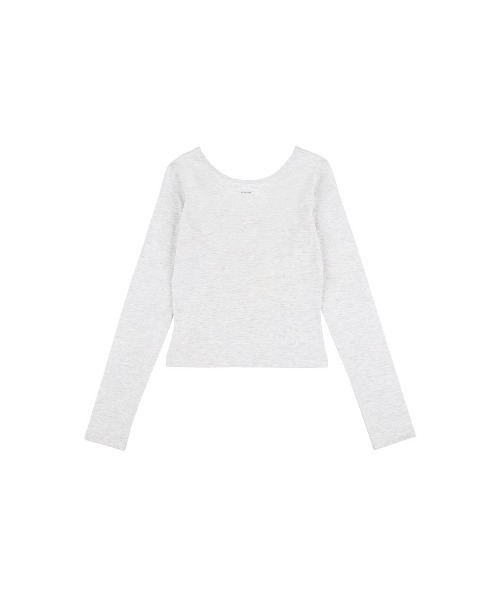 ALEXIA STAM（アリシアスタン）の「Cachecoeur Long Sleeve Top /カシュクールトップス（Tシャツ/カットソー・レディース・チャコールグレー/グレー/ピンク系・L/M/S）」の6枚目の写真