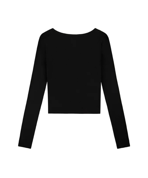 EYEER(イワイイアル)の「◇EYEER◇ブランド直輸入正規品/スクリプト ロゴ Vネック ラップ ロング スリーブ SCRIPT LOGO V-NECK WRAP LONG SLEEVE(Tシャツ/カットソー・レディース・ホワイト/ブラック・S)」の12枚目の写真