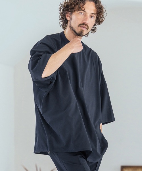 Magine(マージン)の「mt10395-Dot Air Fabric T-Shirt Tシャツ(MGN-261-041)(Tシャツ/カットソー・メンズ・ネイビー/チャコール/ブラック・44/46/48)」の16枚目の写真